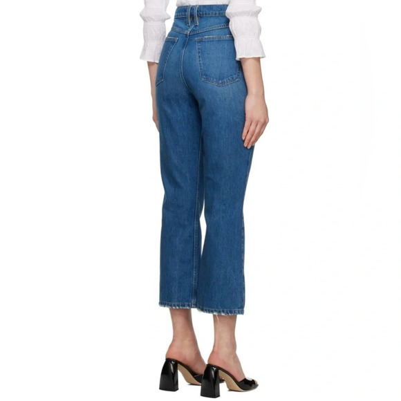 FRAME Blue Le High 'N' Tight Crop Mini Boot Jeans - Picture 3 of 9